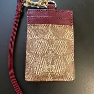 COACH ID Lanyard - Burgundy (NWOT)